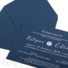 Πρόσκληση Γάμου Μπλε Navy & Λευκή Θερμοτυπία Πρόσκληση Γάμου Μπλε Navy & Λευκή Θερμοτυπία
