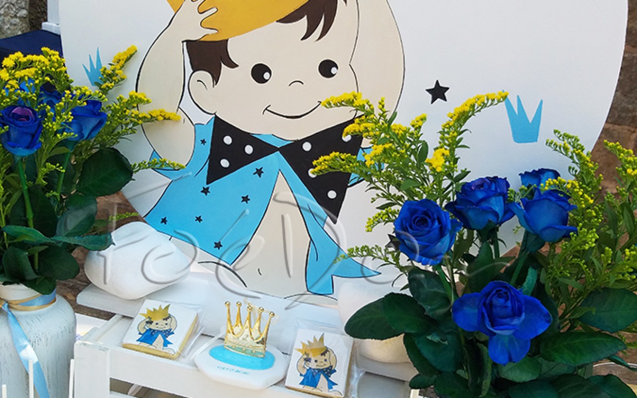 Διακόσμηση βάπτισης candy bar πρίγκιπας