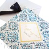 Προσκλητήριο βάπτισης blue white tile Goldprint Προσκλητήριο βάπτισης blue white tile Goldprint