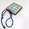 Μπομπονιέρα ξύλινο κουτάκι yellow blue tile Μπομπονιέρα ξύλινο κουτάκι yellow blue tile