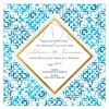 Προσκλητήριο βάπτισης blue white tile Goldprint Προσκλητήριο βάπτισης blue white tile Goldprint