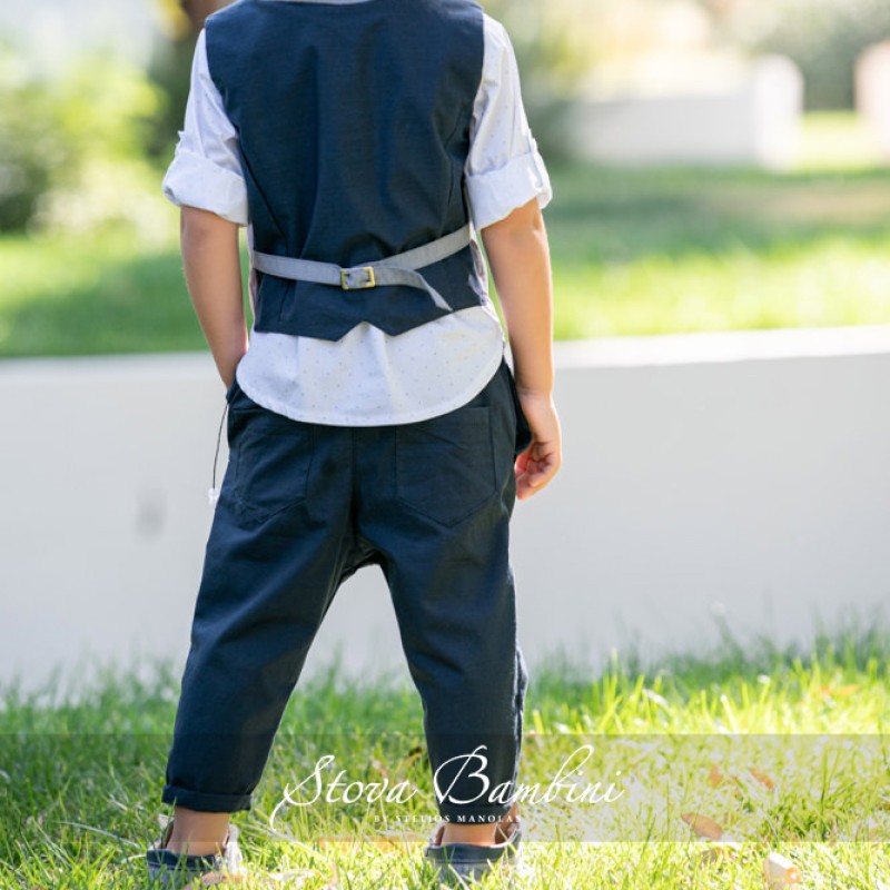 Βαπτιστικό ρούχο για αγοράκια μπλε γκρι Stova Bambini Βαπτιστικό ρούχο για αγοράκια μπλε γκρι Stova Bambini