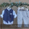 Βαπτιστικό ρούχο μπλε γκρι Stova Bambini Βαπτιστικό ρούχο μπλε γκρι Stova Bambini