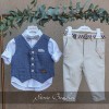 Βαπτιστικό ρούχο μπλε μπεζ Stova Bambini Βαπτιστικό ρούχο μπλε μπεζ Stova Bambini