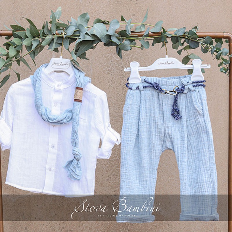 Βαπτιστικό ρούχο για αγοράκια baby blue Stova Bambini Βαπτιστικό ρούχο για αγοράκια baby blue Stova Bambini