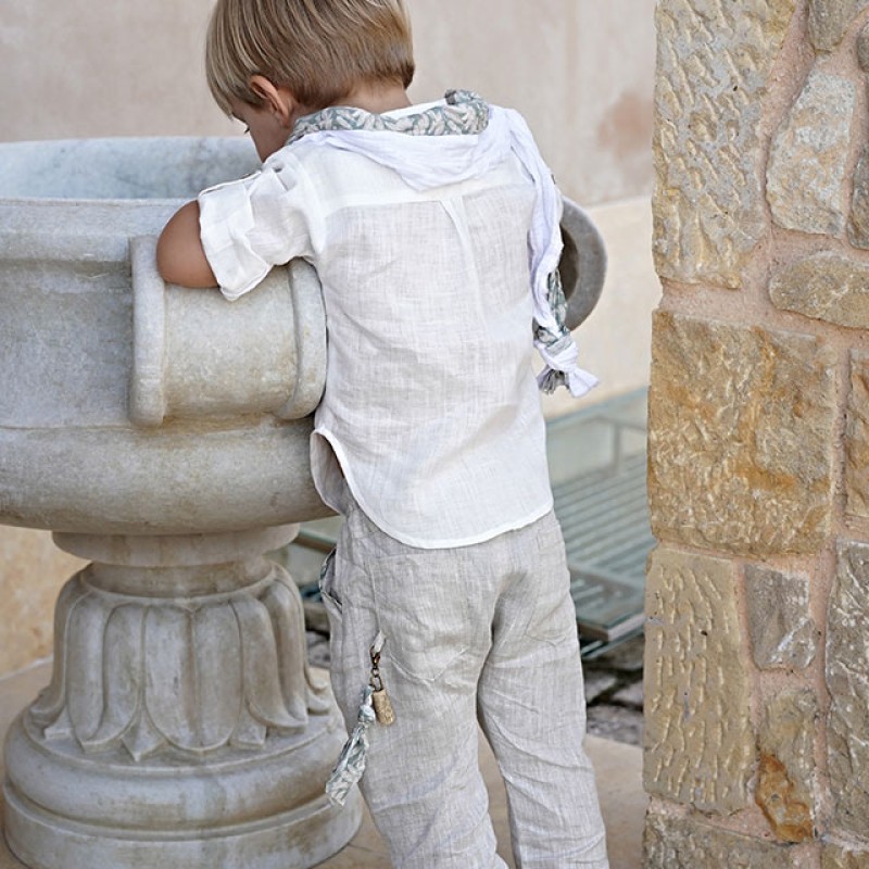 Βαπτιστικό ρούχο λινό off white Stova Bambini Βαπτιστικό ρούχο λινό off white Stova Bambini