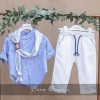 Βαπτιστικό ρούχο για αγοράκια λινό σιέλ Stova Bambini Βαπτιστικό ρούχο για αγοράκια λινό σιέλ Stova Bambini