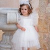 Βαπτιστικό φόρεμα κεντημένο πουά τούλι Stova Bambini Βαπτιστικό φόρεμα κεντημένο πουά τούλι Stova Bambini