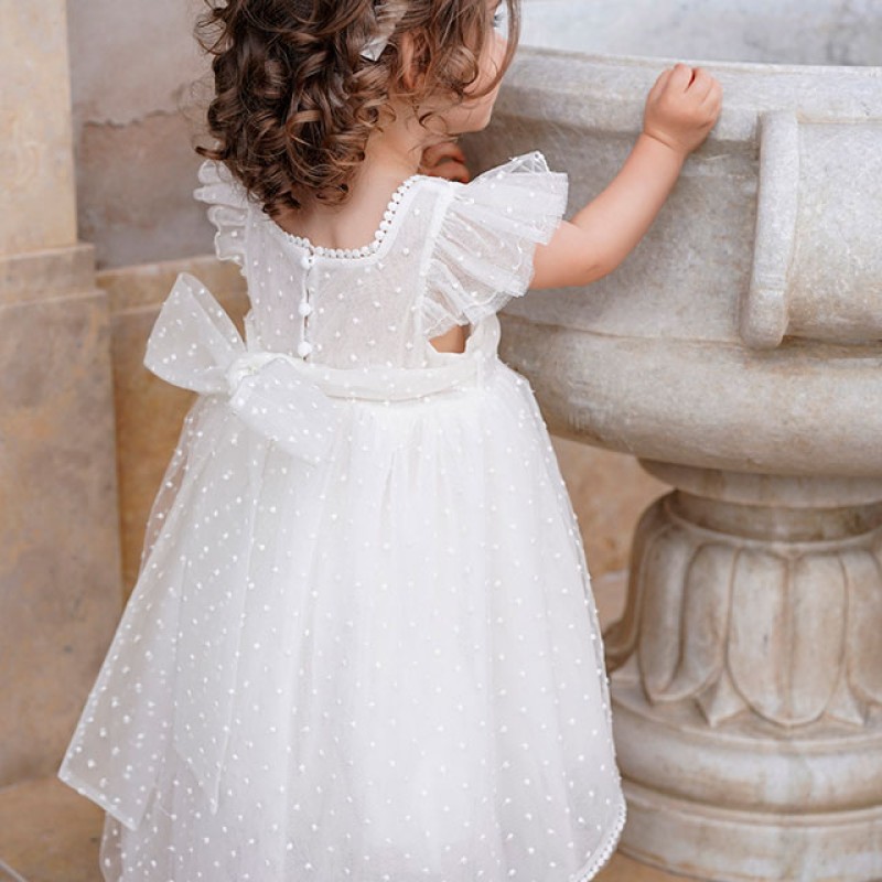 Βαπτιστικό φόρεμα πουά τούλι Stova Bambini Βαπτιστικό φόρεμα πουά τούλι Stova Bambini