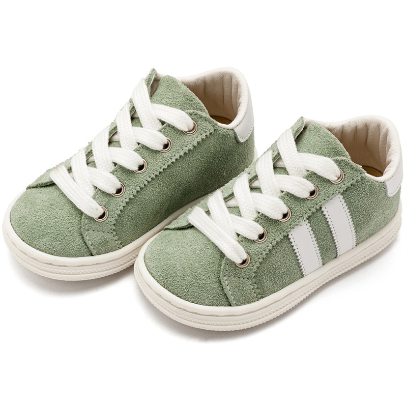 Δίχρωμα Καστόρινα Δετά Βαπτιστικά Sneakers - Μέντα & Λευκό Δίχρωμα Καστόρινα Δετά Βαπτιστικά Sneakers - Μέντα & Λευκό