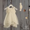 Βαπτιστικό φόρεμα Fairy Glow Angel Wings εκρού με γκλίττερ & βολάν Βαπτιστικό φόρεμα Fairy Glow Angel Wings εκρού με γκλίττερ & βολάν