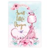 Προσκλητήριο βάπτισης baby girl dragon Προσκλητήριο βάπτισης baby girl dragon