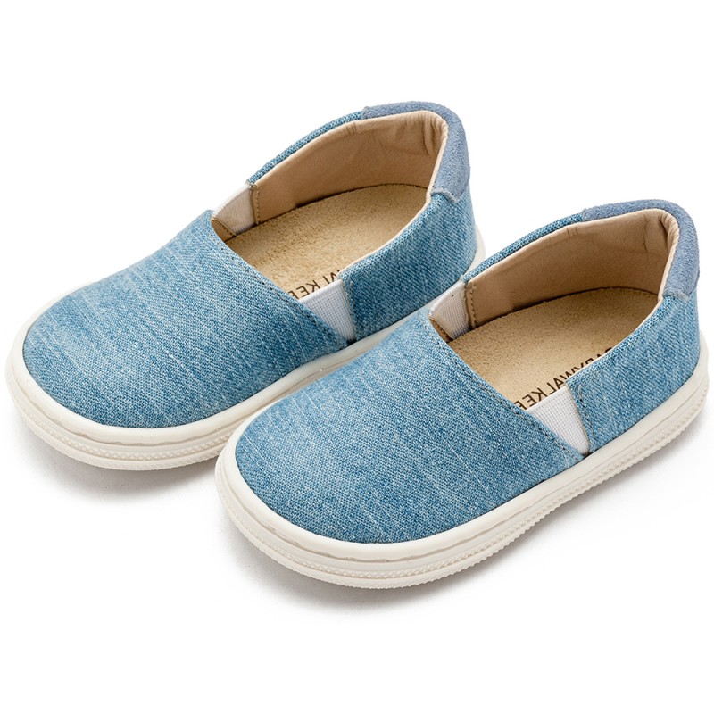 Βαπτιστικά Loafers Babywalker Ύφασμάτινα σε Σιέλ με Λάστιχο Βαπτιστικά Loafers Babywalker Ύφασμάτινα σε Σιέλ με Λάστιχο