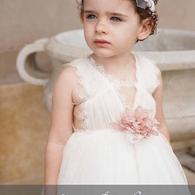 Ρομαντικό βαπτιστικό φόρεμα Stova Bambini