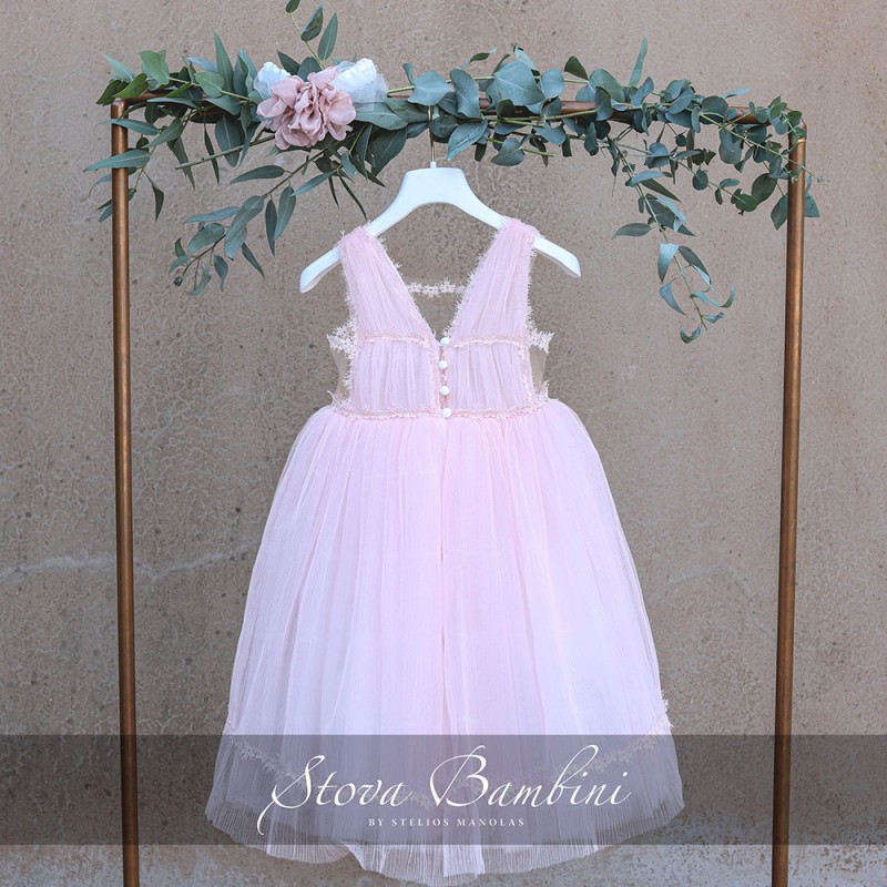 Βαπτιστικό φόρεμα dusty pink Stova Bambini Βαπτιστικό φόρεμα dusty pink Stova Bambini