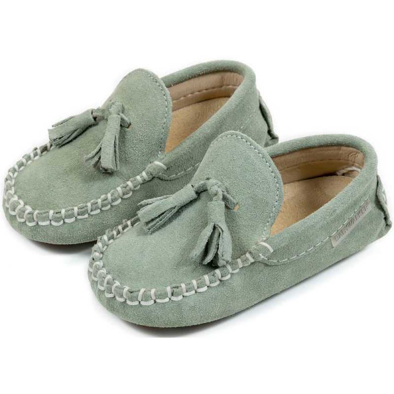 Βαπτιστικά Μοκασίνια Babywalker από Καστόρι Suede σε Μέντα με Φουντάκια Βαπτιστικά Μοκασίνια Babywalker από Καστόρι Suede σε Μέντα με Φουντάκια