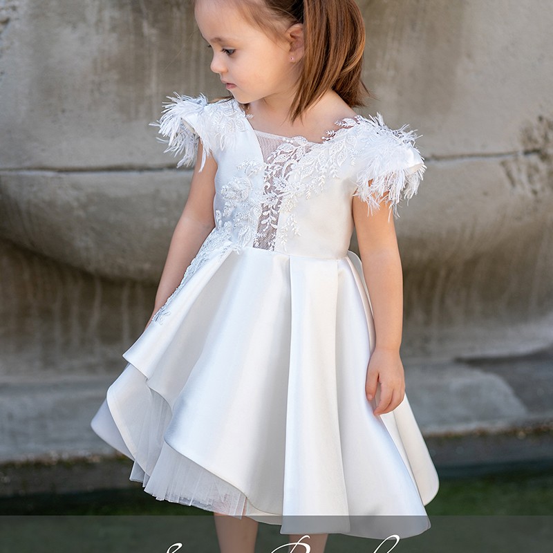 Βαπτιστικό Φόρεμα Stova Bambini – Mikado & Δαντέλα σε Πριγκιπικό Στυλ