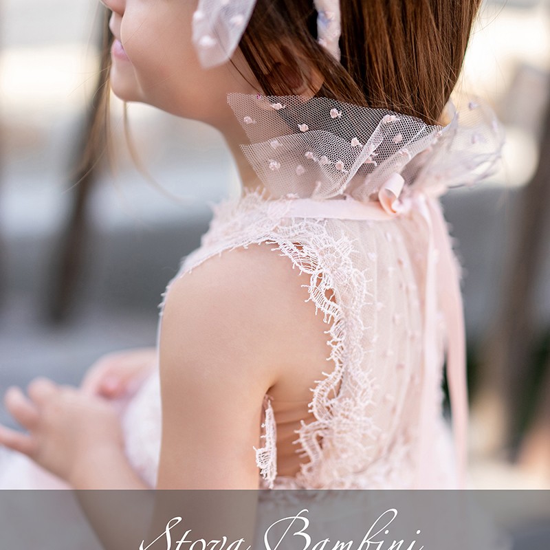 Βαπτιστικό Φόρεμα Stova Bambini – Sweet Pink Ρομαντικό Σχέδιο