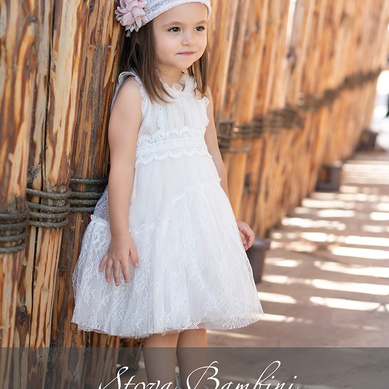 Βαπτιστικό Φόρεμα Stova Bambini – Δαντέλα Dusty-Pink