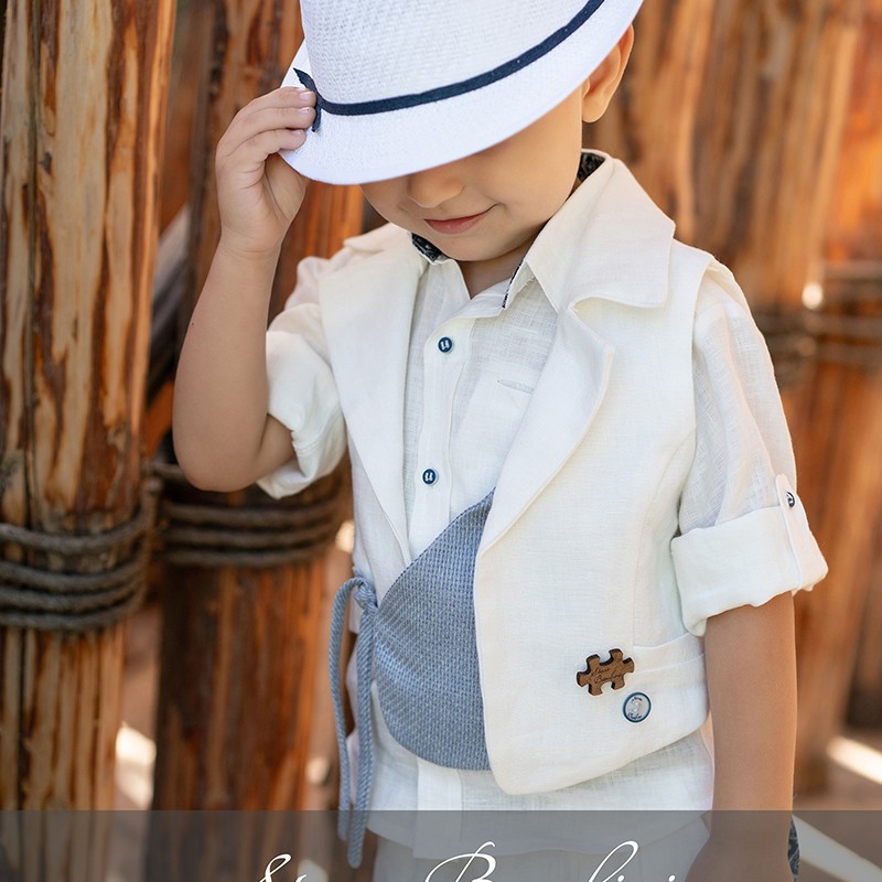 Αγορίστικο Βαπτιστικό Ρούχο Stova Bambini – Λινό White & Σιέλ Boho Chic Αγορίστικο Βαπτιστικό Ρούχο Stova Bambini – Λινό White & Σιέλ Boho Chic