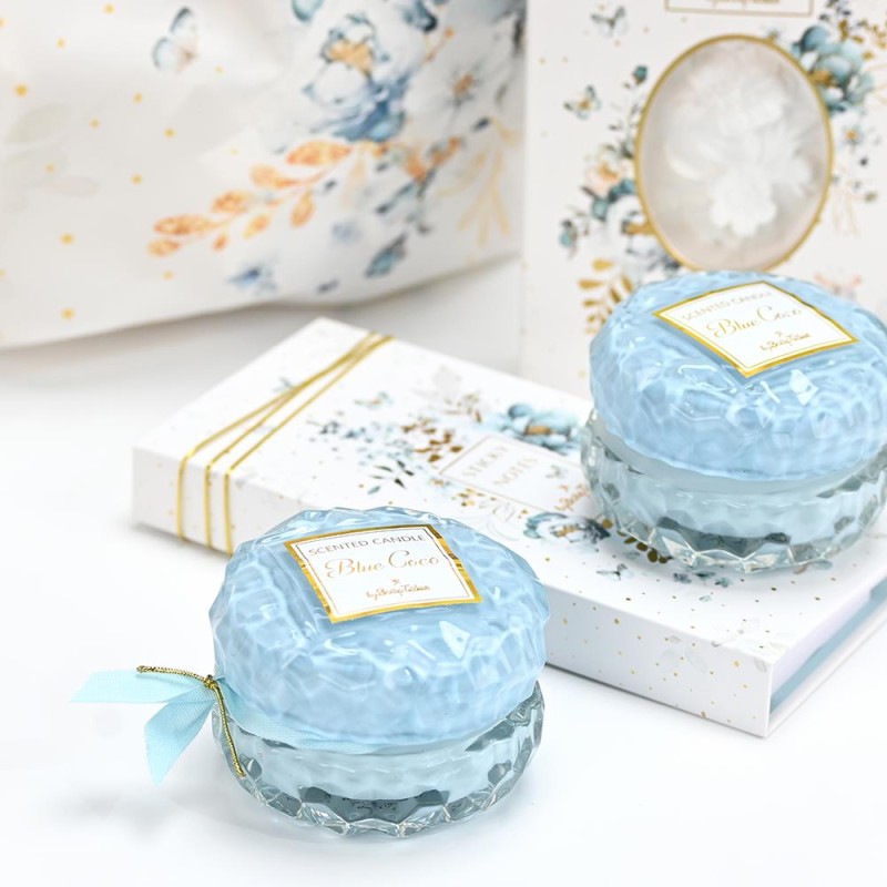 Μπομπονιέρα Κερί Στρογγυλό Blue Coco Μπομπονιέρα Κερί Στρογγυλό Blue Coco