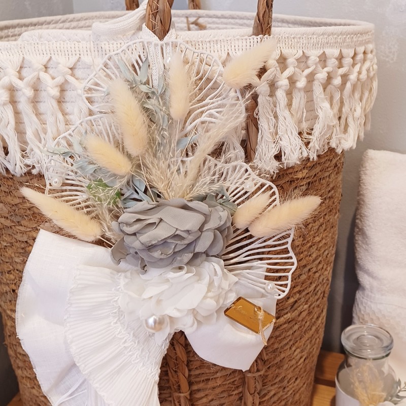 Boho Βαπτιστικό Σετ Νονού - Καλαθούνα, Λαδόπανα, Λαμπάδα & Λαδοσέτ Boho Βαπτιστικό Σετ Νονού - Καλαθούνα, Λαδόπανα, Λαμπάδα & Λαδοσέτ